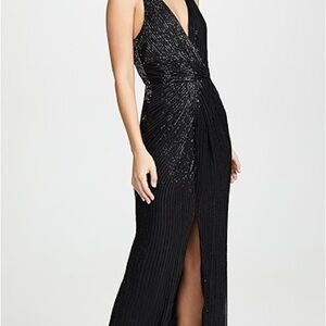 Parker Black Monarch Sequin V-Neck gown